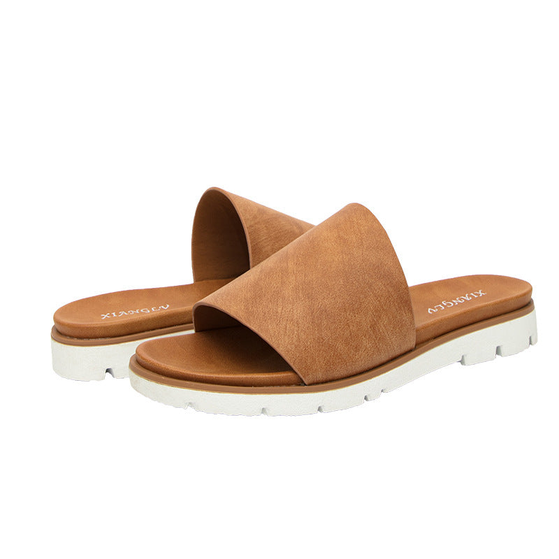 Platform Slippers Women's Summer Fashion Non-Slip Wedge Outdoor Slippers Women's Outer Wear