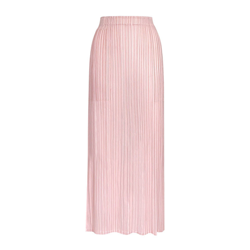Straight A- line Skirt Loose Waist Back Slit Skirt Elegant Hip Skirt