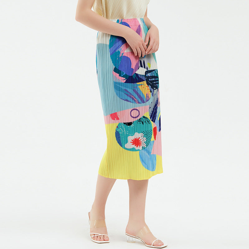 Women's Slimming Printed A- line Sheath Skirt Skirt