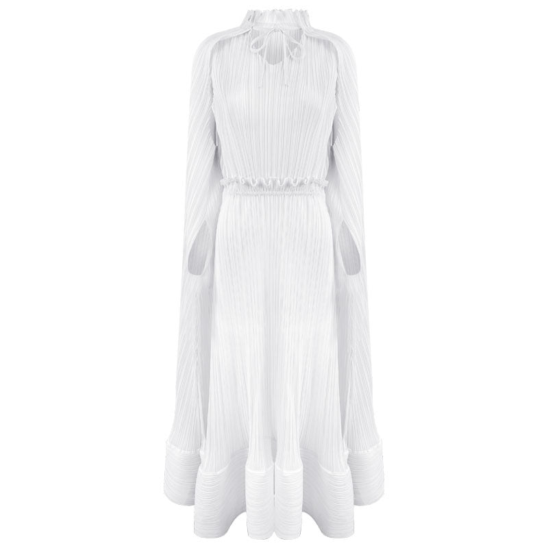 Super Large Dress Women's Autumn Solid Color Casual Loose Cloak Hanging Long Sleeve Large Swing Skirt Women