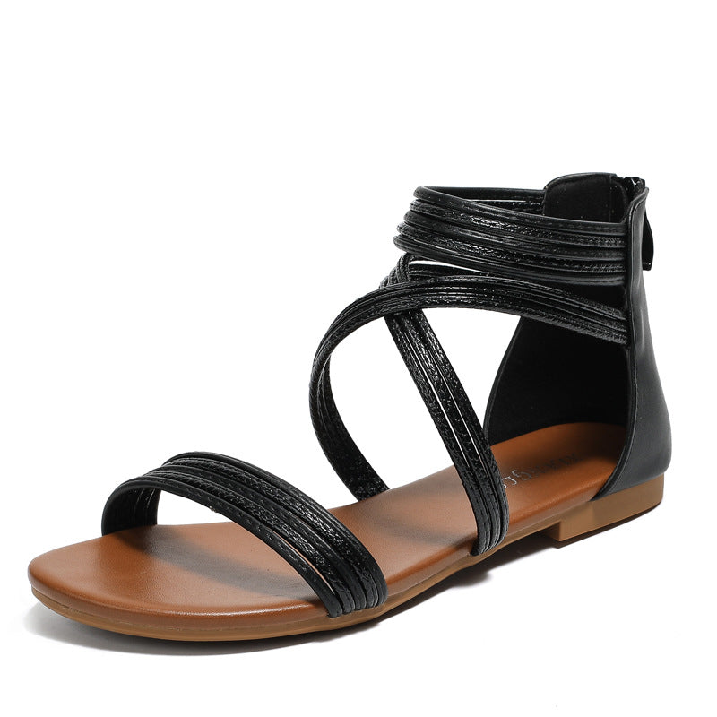 Roman Sandals Women's Soft Soled Flats Beach Shoes