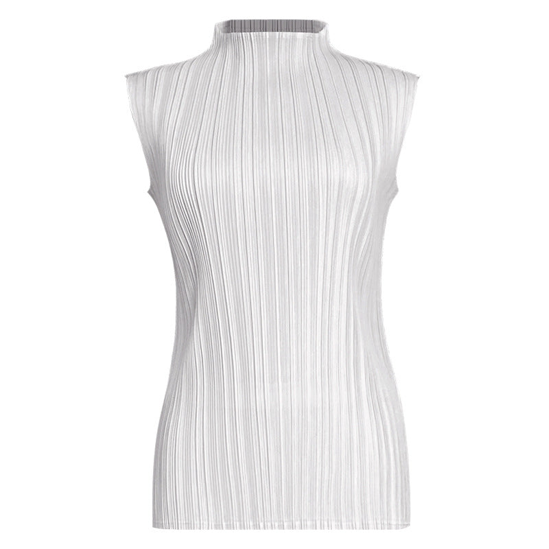 Slimming Sleeveless Collar Vest Basic All-Matching Top for Women