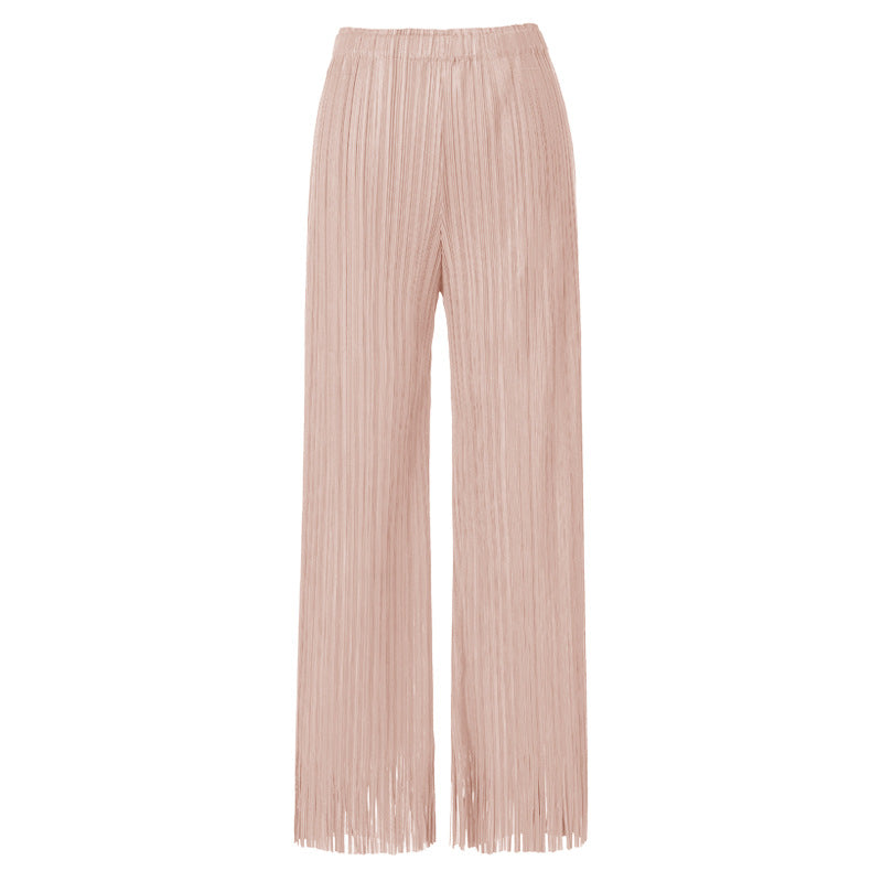 Tassel Pants All-Matching Comfortable Casual Straight Trousers Women