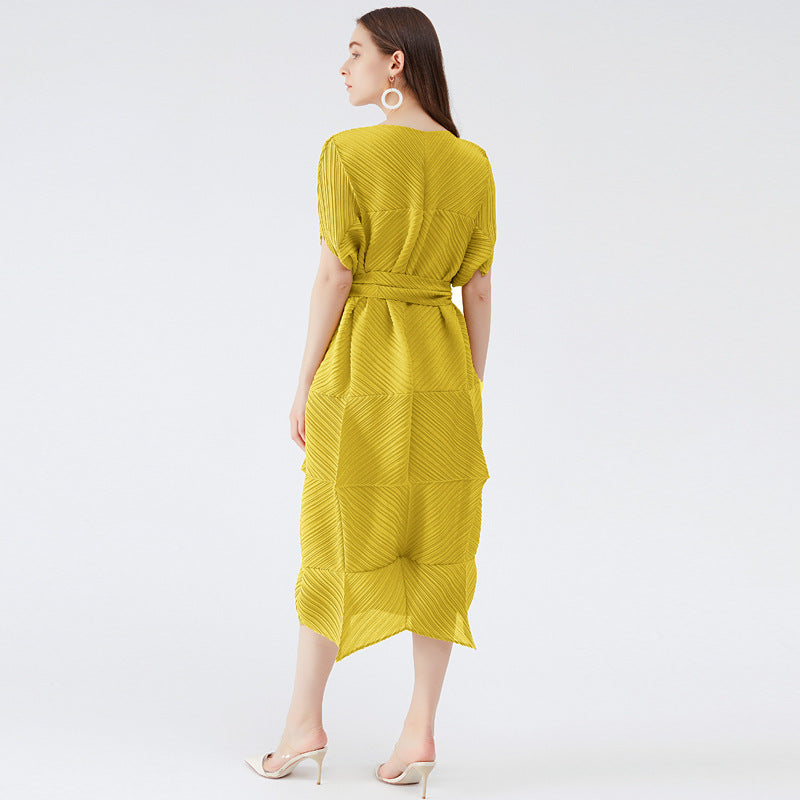 Yellow Chiffon Dress Mid-Length Fairy Skirt Spring Clothing