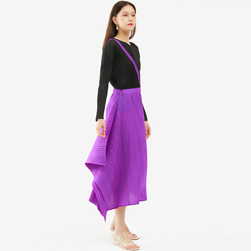 Versatile Casual Slim-Fit Half-Length Draped Dress Female Temperament Midi Skirt