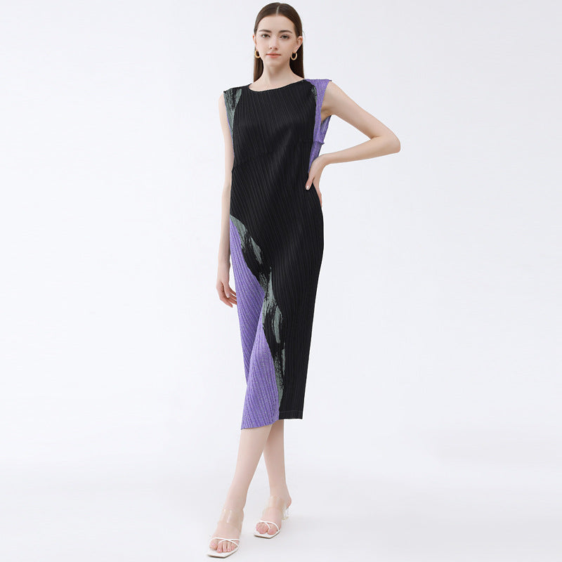 Zipper Cardigan Dress Design Waist-Tight Slim Fit A- line Dress Women