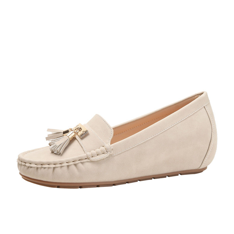 Flat Heel Inner Height Increase Pumps Casual Work Shoes Pregnant Women's Shoes Gommino