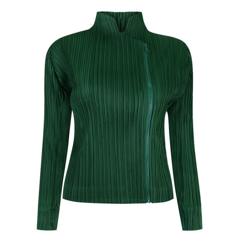 Special-Interest Design Short Coat Loose Slim Top Women's Zipper Style