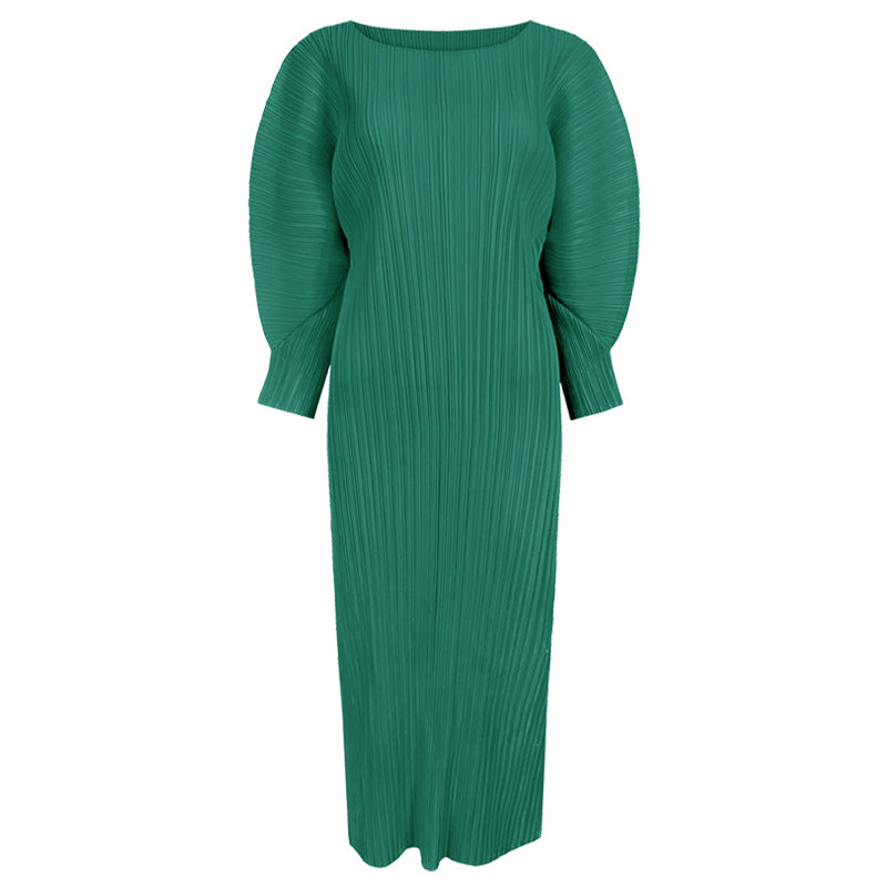 Simple Comfort and Casual Dress Women's Slim Fit Slimming Long Sleeves Mid-Length Skirt A- Line Skirt