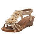Wedge Roman Shoes Women's Summer Bohemian Retro Flower Vacation Sandals Women's plus Size Women's Shoes