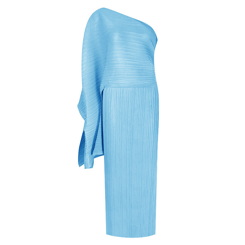 Women's Irregular Beveled Edge Waist-Slimming Long Dress Multiple Colors Waist Dress