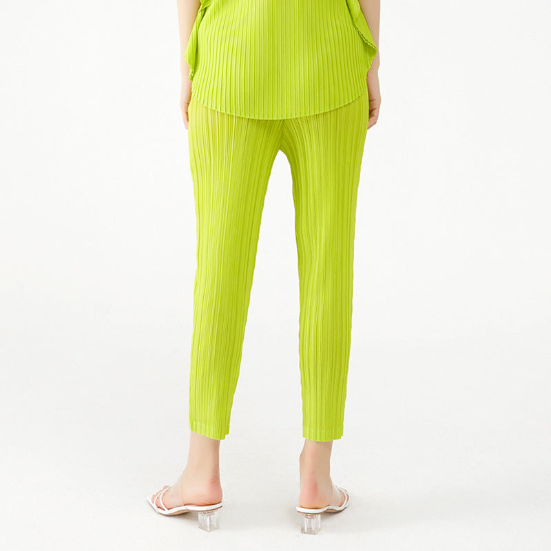 Summer Basic Style Casual Pants Women's Slim Fit Gentle Figure Flattering Slim-Fit Pants