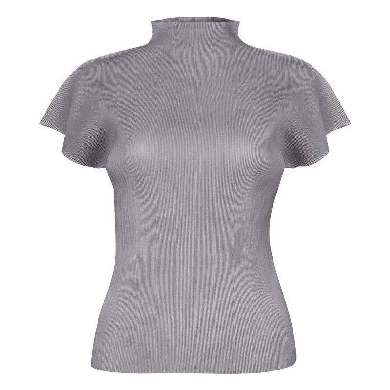 Simple Half Collar Slim T-shirt Women's All-Match Small Top Women's Vest