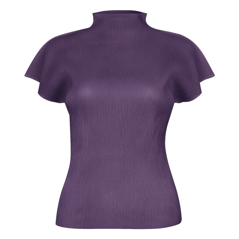 Simple Half Collar Slim T-shirt Women's All-Match Small Top Women's Vest