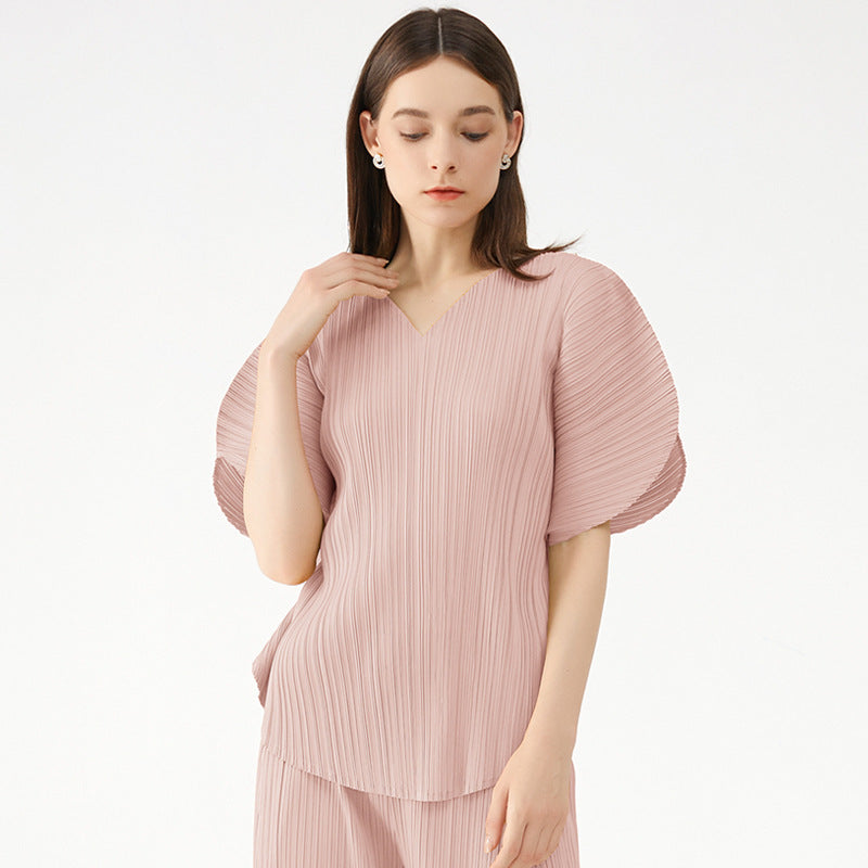 V-neck T-shirt Women's Loose Short Sleeve Non-Mainstream Style Love Top Women