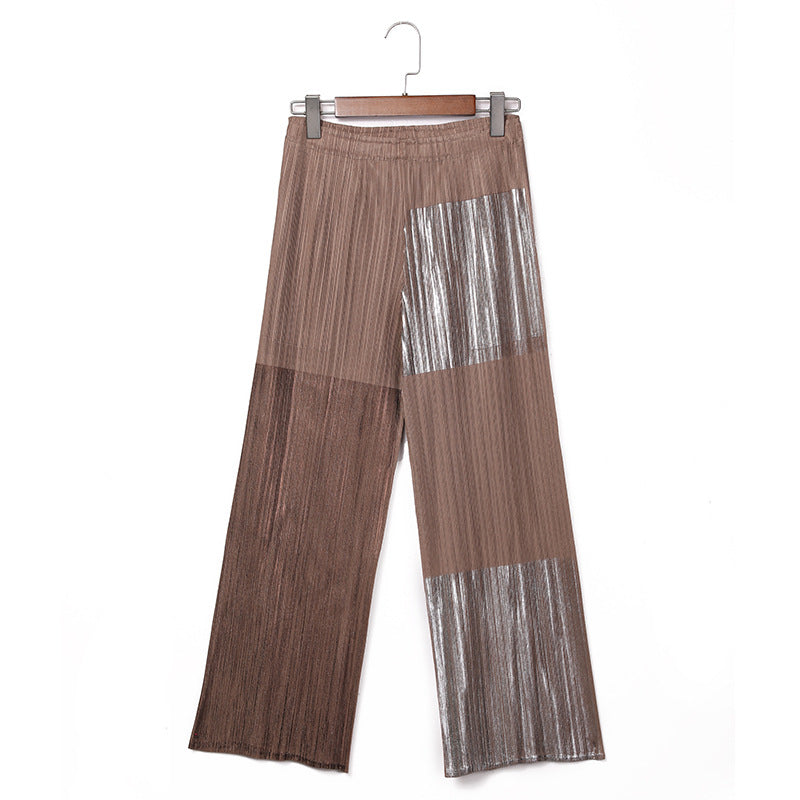 Trendy Pleated Thin Sleeveless Trousers Solid Color Loose Casual Direct Sales