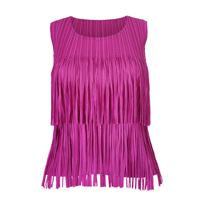 Tassel Suit Sleeveless Slim-Fit Vest Slimming Tassel Skirt