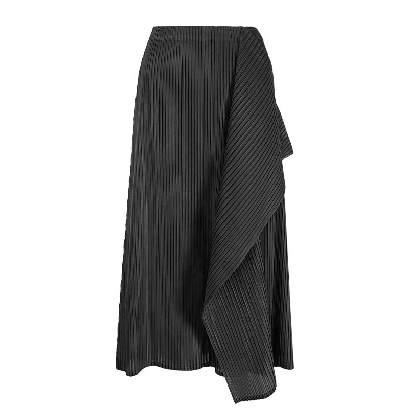 Waist Slit Patchwork Skirt Women's Slimming A- line Midi Dress Women