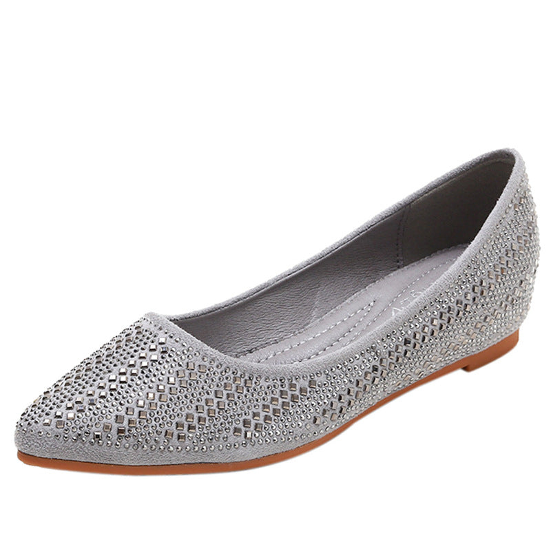 Wedge Shoes Women's Mid Heel Rhinestone Inner Height Increase Women's Shoes Slip-on plus Size Women's Grandma Shoes