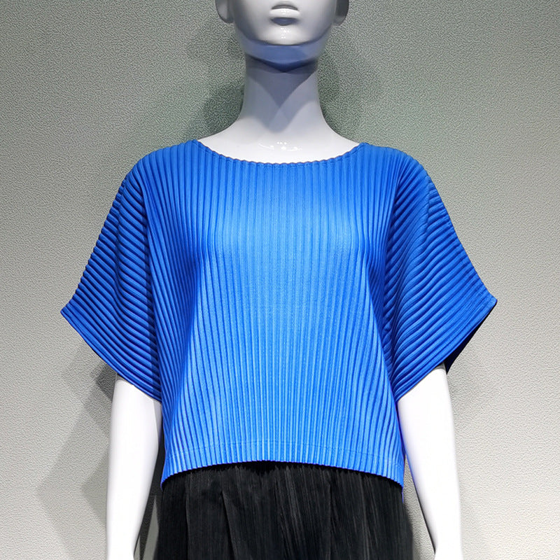 Solid Color BASIC Top Women's Simple Short-Sleeved T-shirt Loose round Neck Bottoming Shirt