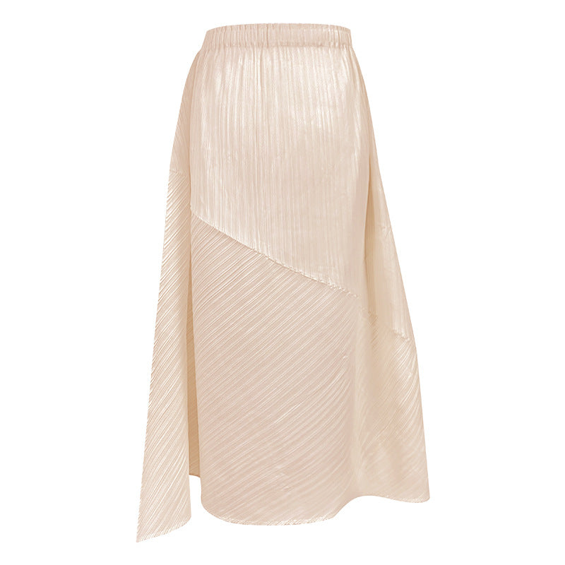 Solid Color Mid-Length Top Irregular Skirt Clothing Two-Piece Suit