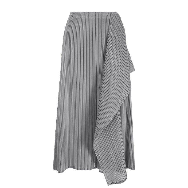 Waist Slit Patchwork Skirt Women's Slimming A- line Midi Dress Women