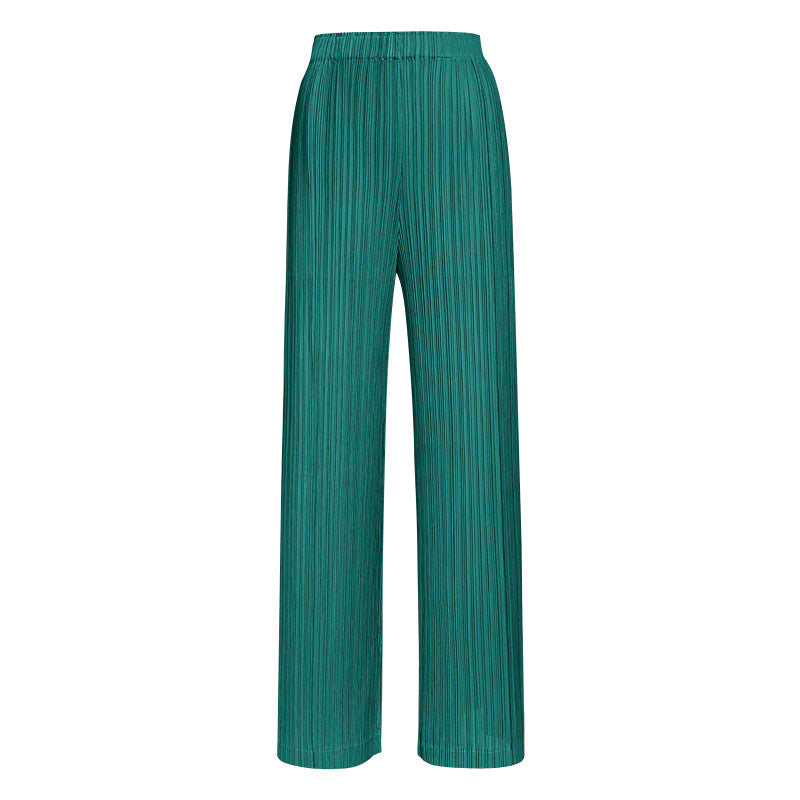 Solid Color Wide-Leg Pants Women's Thin Waist Comfortable Straight-Leg Trousers Women