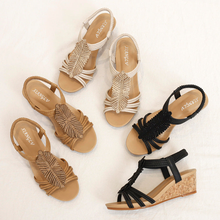 Casual Wedge Sandals Women's Roman Shoes Women's Sandals Platform plus Size Slimming