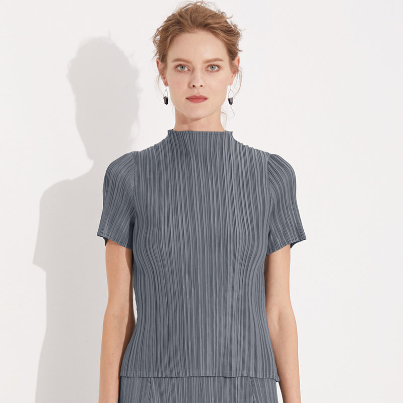 Women's Short-Sleeved Top Basic Style Casual Pure Color Comfort T-shirt