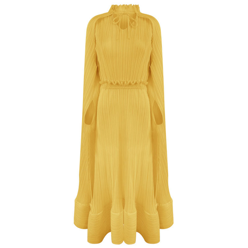 Super Large Dress Women's Autumn Solid Color Casual Loose Cloak Hanging Long Sleeve Large Swing Skirt Women