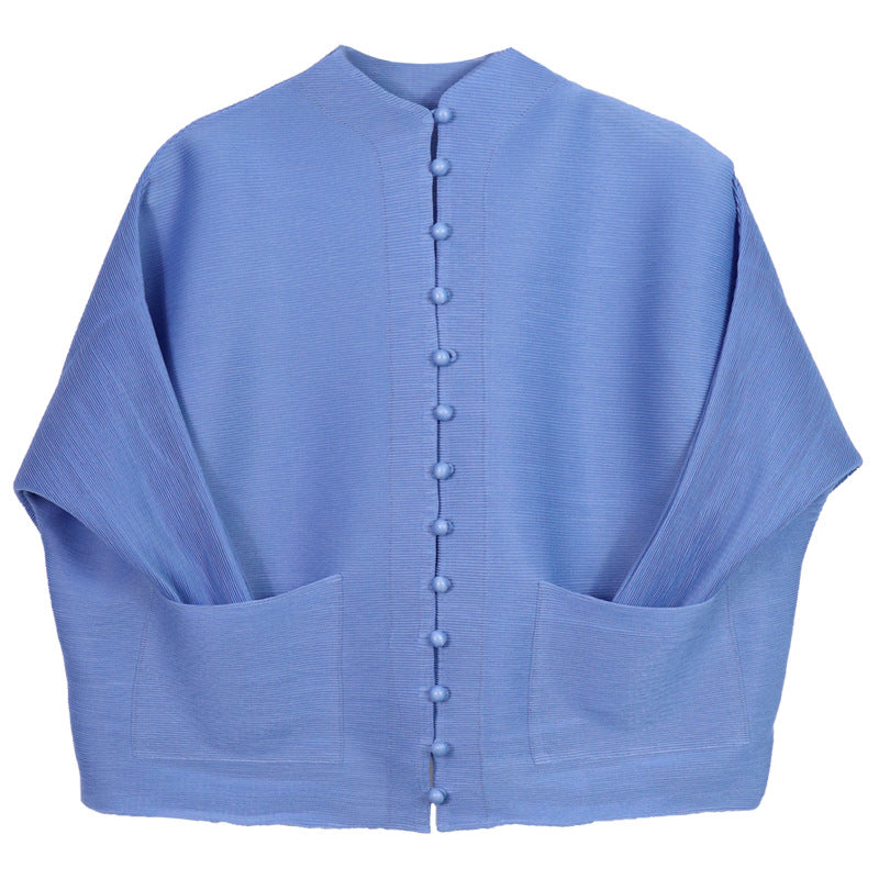 Women's All-Match Solid Color Cardigan Long-Sleeved Shirt Easy Matching Coat Breasted Shirt