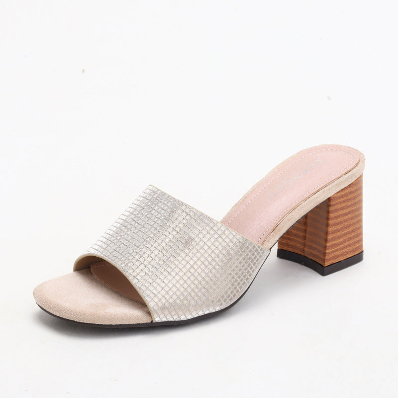 Slippers Flip-Flops Chunky Heel Sandals Sandals Sandals