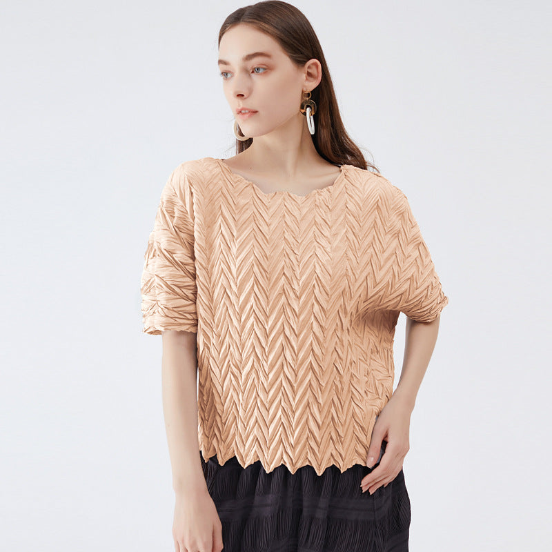 Summer Loose Wave Top T-shirt Women's Short-Sleeved Clothing Wholesale