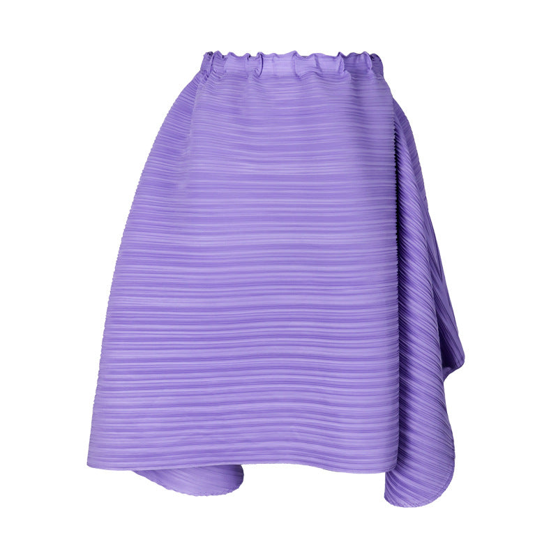 Skirt Female Waist over the Knee Pleated Mid-Length Loose Puffy A- line Dress