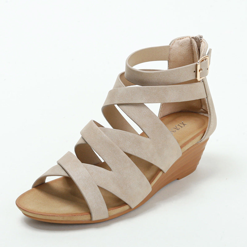 Roman Shoes Sandals Summer Wedge Heel Platform Platform Platform Women's Sandals Casual Simple Sandals