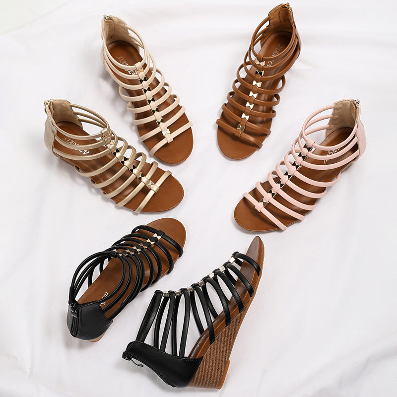 Women's Wedge Sandals with Casual Fashion Bohemian Seaside Vacation Roman Sandals