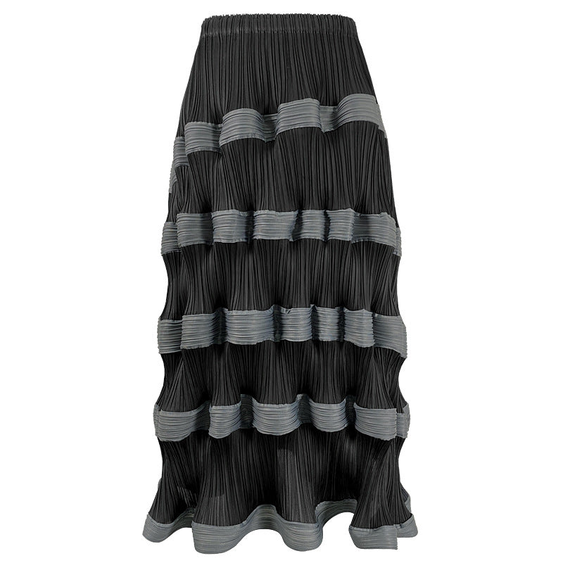 Waist Skirt Loose Wave Cake Slim Fit Slimming Midi Dress Women