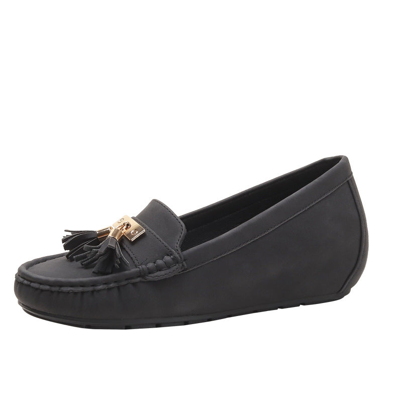 Flat Heel Inner Height Increase Pumps Casual Work Shoes Pregnant Women's Shoes Gommino