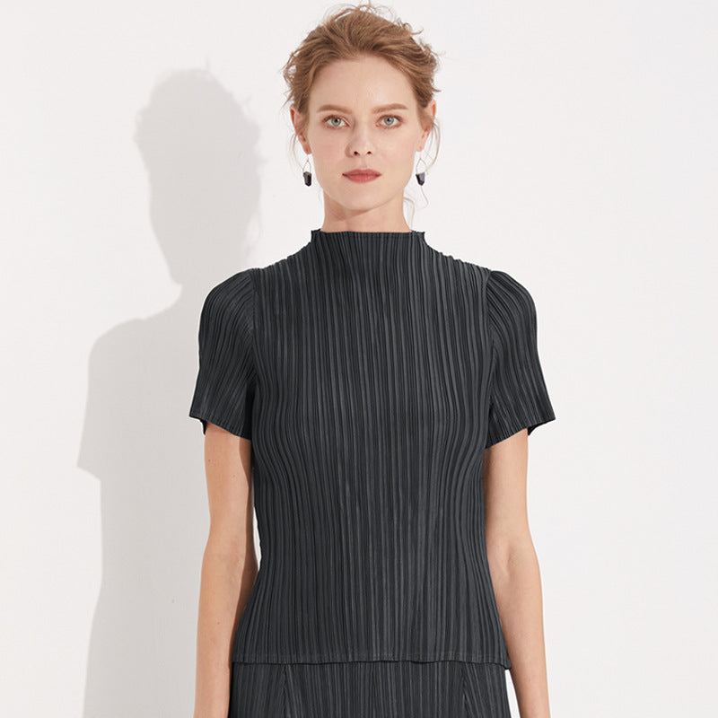 Women's Short-Sleeved Top Basic Style Casual Pure Color Comfort T-shirt