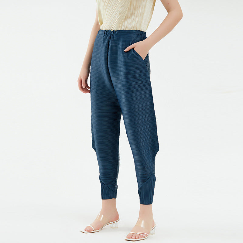Slimming Harem Pants Women's Pants Thin Loose Design Pleated Casual Pants