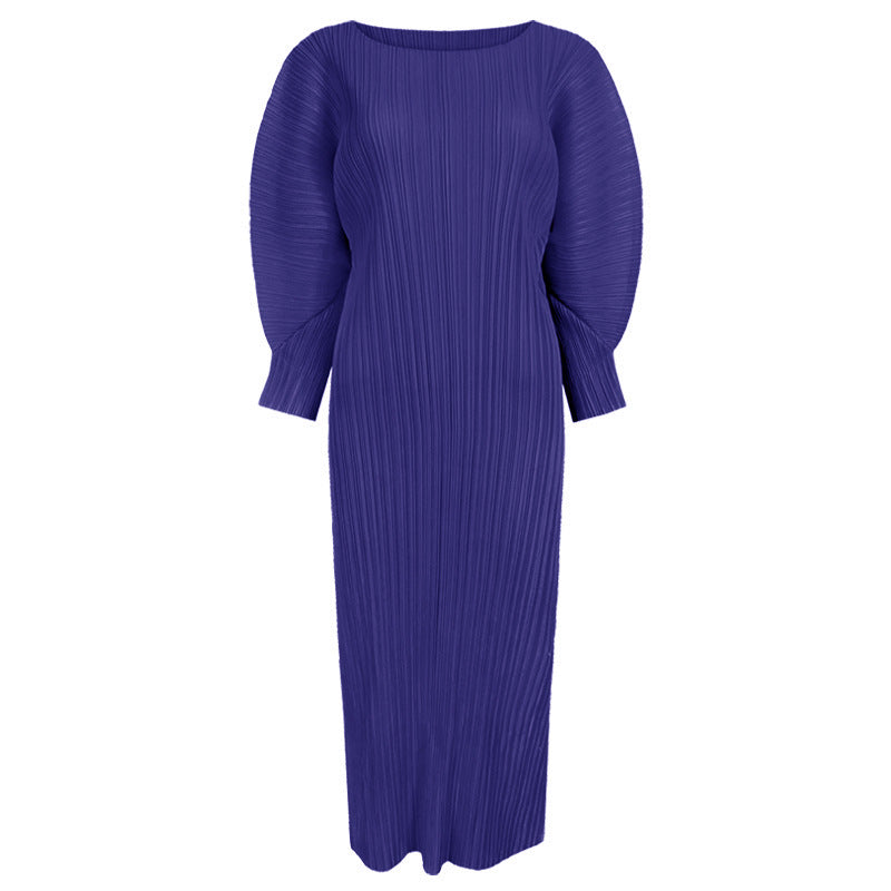 Simple Comfort and Casual Dress Women's Slim Fit Slimming Long Sleeves Mid-Length Skirt A- Line Skirt