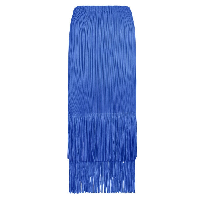 Tassel A- line Skirt Mid-Length Commuter Design Sense Niche Waist Skirt Women