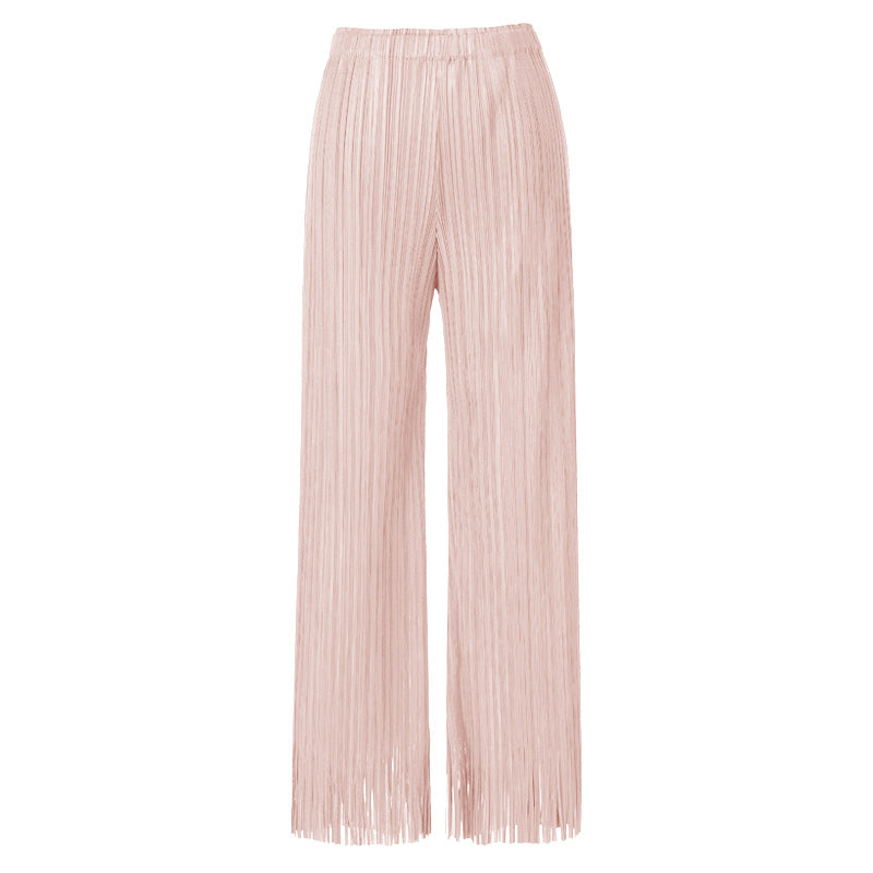Tassel Pants All-Matching Comfortable Casual Straight Trousers Women