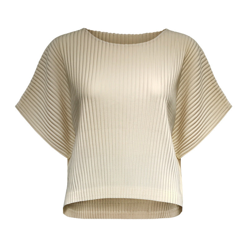 Solid Color BASIC Top Women's Simple Short-Sleeved T-shirt Loose round Neck Bottoming Shirt