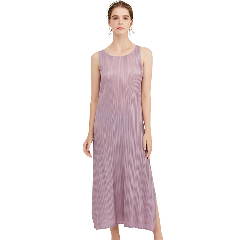 Slim-Fit Mid-Length Dress Sexy One Button Sleeveless Split Skirt Cross-Border