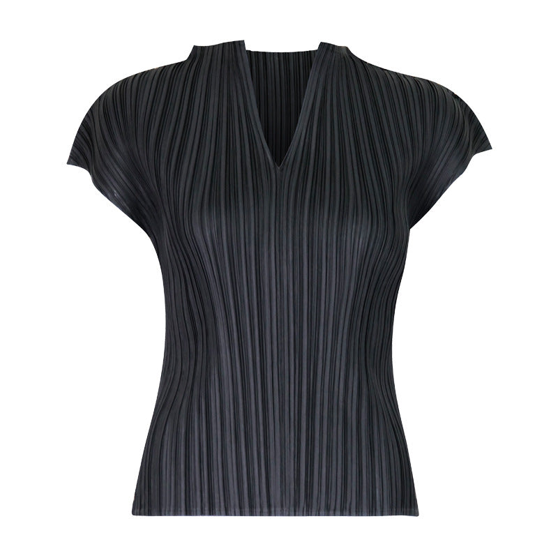 Solid Color Classic All-Match T-shirt for Women Basic Style Slim Fit Slimming V-Neckline Sleeveless Bottoming Top