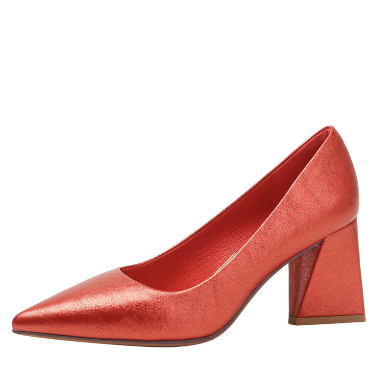 Chunky Heel Shoes Women's Career Interview Heel Shoes