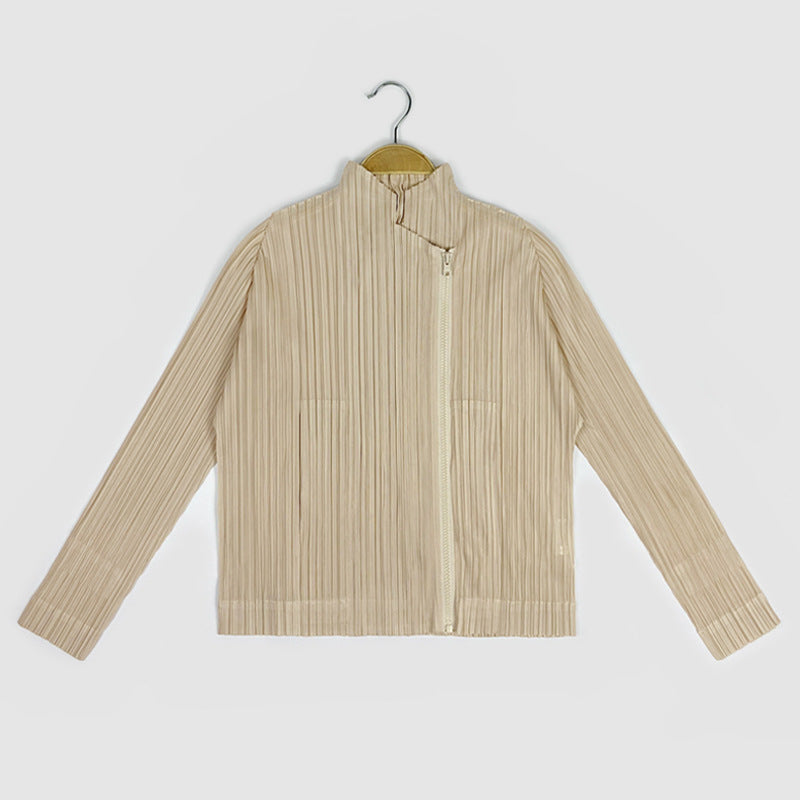 Special-Interest Design Short Coat Loose Slim Top Women's Zipper Style