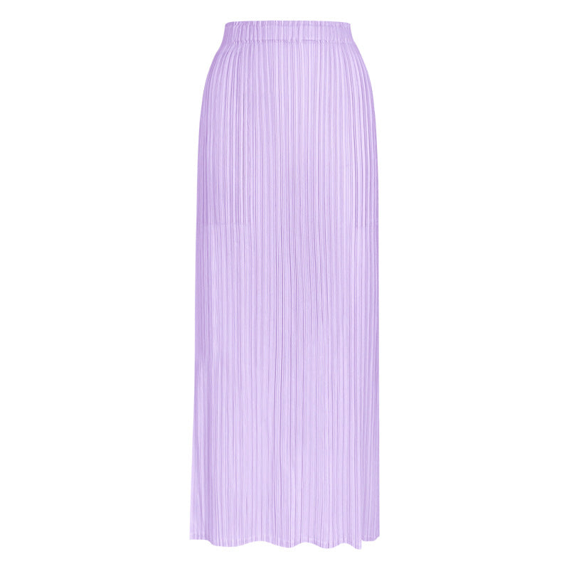 Straight A- line Skirt Loose Waist Back Slit Skirt Elegant Hip Skirt