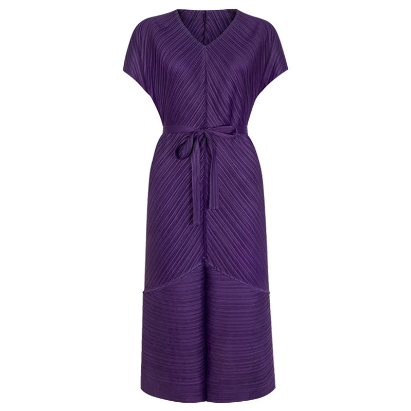 Slimming Waist-Tight Design Dress Women's V-neck Skirt